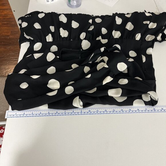 Who What Wear Black and White Polka Dot Baby Doll Dress Womens Size S - Picture 7 of 8